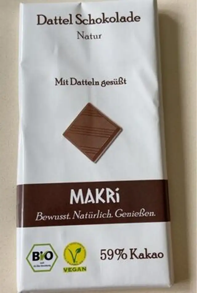 Dattel Schokolade front packaging