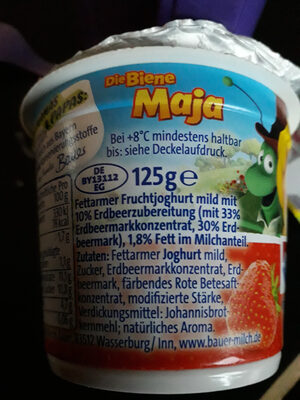 Joghurt ingredients label