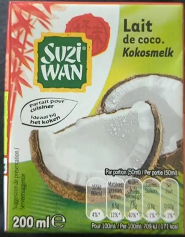Lait de coco front packaging