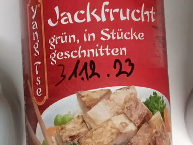 Jackfruit grün, in Stücken geschnitten