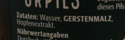Karlsberg Urpils ingredients label