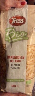 Bandnudeln aus Dinkel front packaging