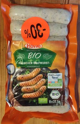 Bio Hähnchen Bratwurst front packaging