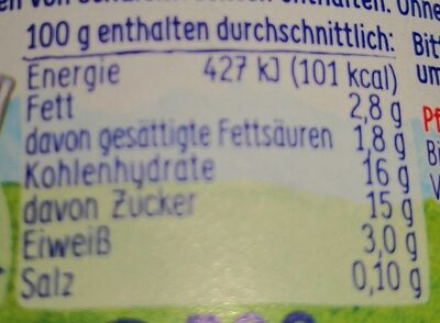 Almighurt - Russischer Zupfkuchen nutrition facts table