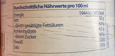 Bionaise nutrition facts table