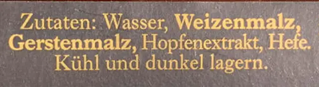 König Ludwig Weissbier alkoholfrei ingredients label