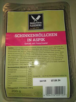 Srhinkenröllchen in Aspik