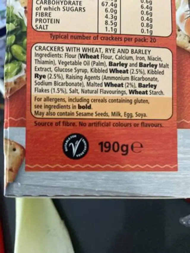 Unknown ingredients label