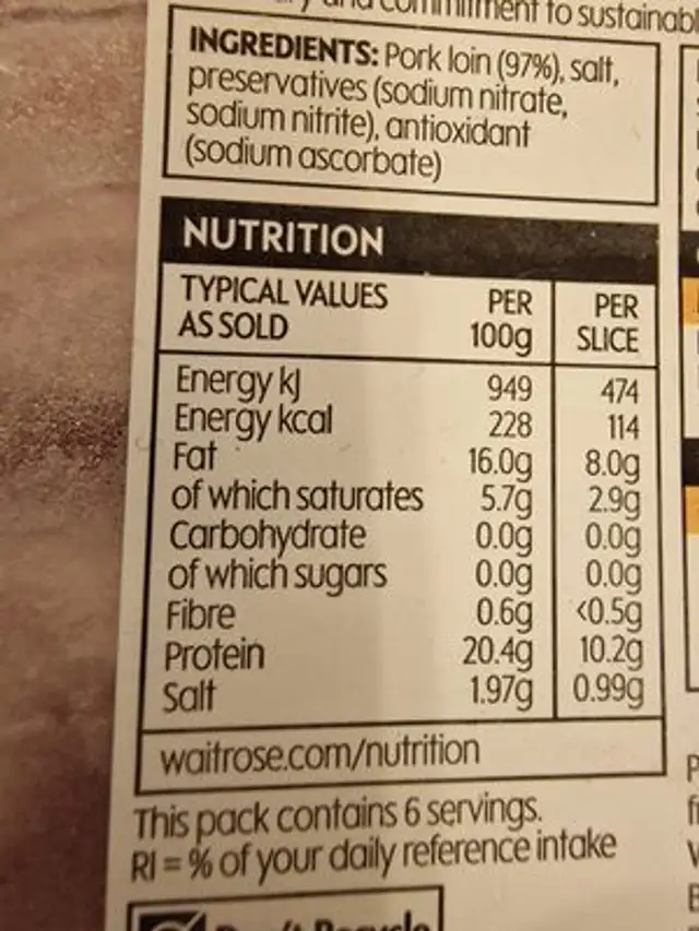 Unknown ingredients label