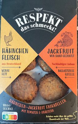 Hähnchen-Jackfruit Frikadellen mit Tomaten und Kräutern