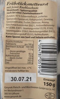 Frühstücksmettwurst mit feiner Knoblauchnote