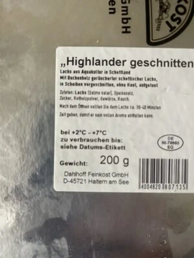 Unknown ingredients label