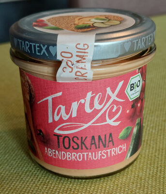 Tartex Bio Toskana Abendbrotaufstrich front packaging