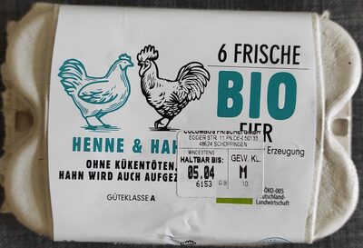 6 frische Bio Eier