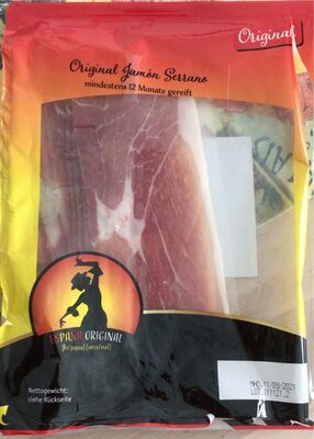Original jamon serrano front packaging