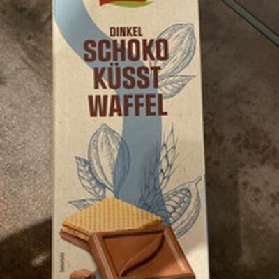 Dinkel Schoko küsst Waffel Vollmilch front packaging