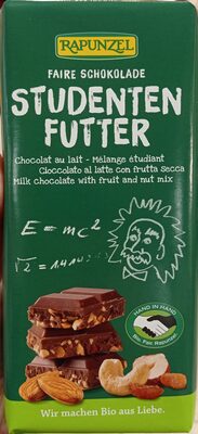 Vollmilchschokolade mit Nüssen und Trockenfrüchten