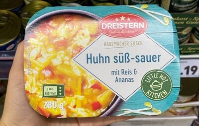 Huhn süß-sauer mit Reis und Ananas