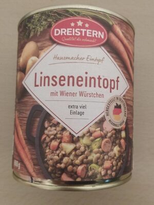 Linseneintopf mit Wiener Würstchen