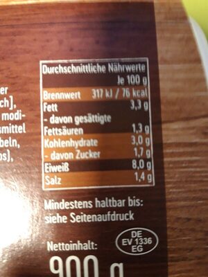 Rinderroulden in Soße nutrition facts table