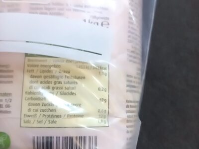 CIABATTA nutrition facts table