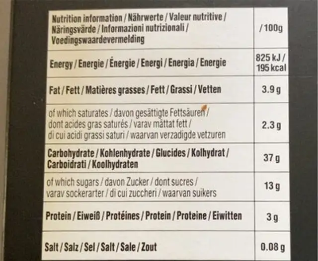 Mochi ice cream vanilla nutrition facts table