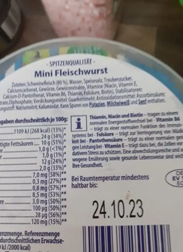 Unknown ingredients label