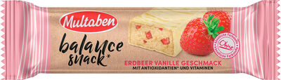 Molke Riegel Balance snack Erdbeer Vanille Geschmack front packaging