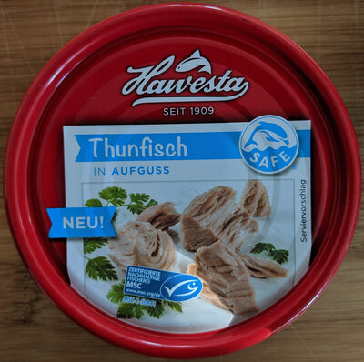 Filets de thon émincés en saumure front packaging