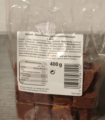 Dessert - Dominosteine mit Vollmilchschokolade