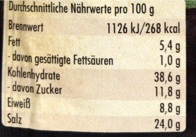 Fuego Taco Seasoning Mix nutrition facts table