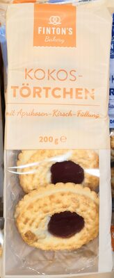 Kokostörtchen mit Aprikosen-Kirsch-Füllung front packaging