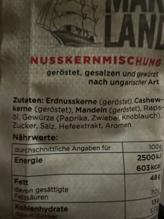 Unknown ingredients label