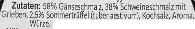 Trüffel Schmalz ingredients label