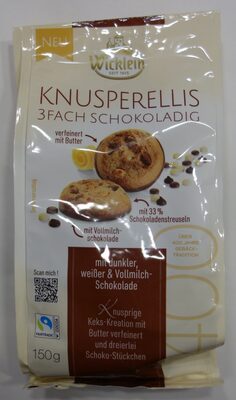 Knusperellis 3fach schokoladig mit dunkler, weißer & Vollmilch-Schokolade