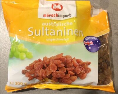 Australische Sultaninen ungeschwefelt front packaging