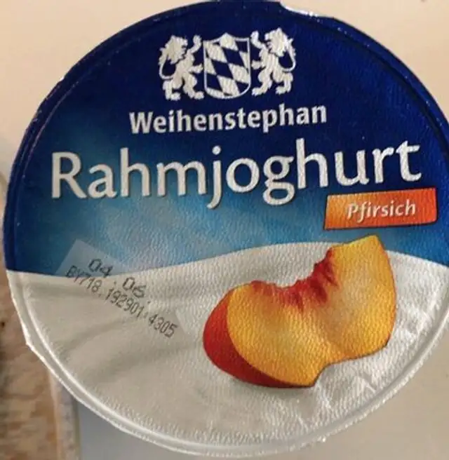 Rahmjoghurt pfirsich front packaging
