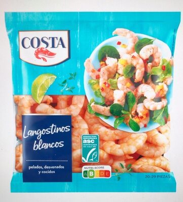 Langostinos blancos front packaging