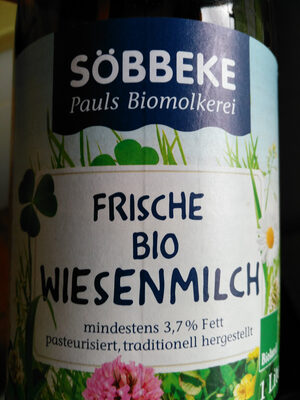 Frische Wiesenmilch ingredients label