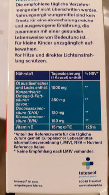 Omega 3 1000 nutrition facts table