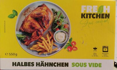 Halbes Hähnchen sous vide front packaging