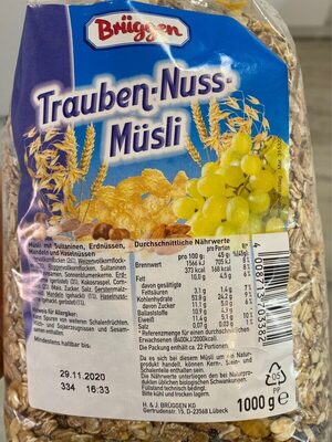 Bruggen Musli Nueces front packaging