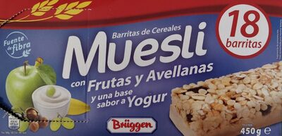 Barritas de cere. muesli + frutas, avellanas, base sabor yogur