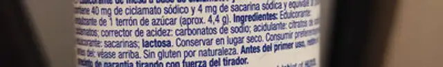 Edulcorante 650 comprimidos dosificador 39 g ingredients label