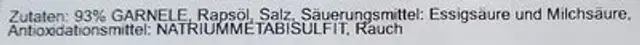 Räucher - Garnele ingredients label