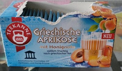 Griechische Aprikose Tee front packaging