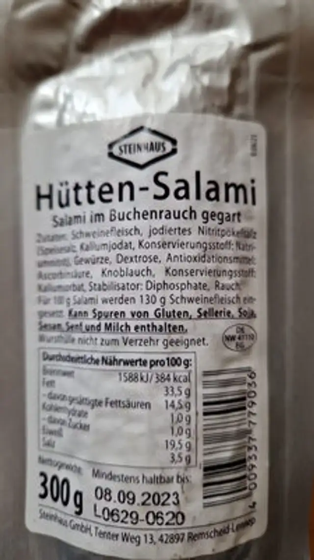 Unknown ingredients label