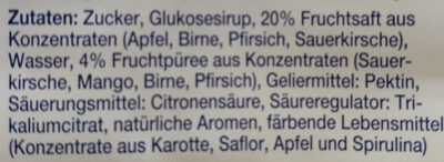 Fruchtmark Gelee Mischung ingredients label