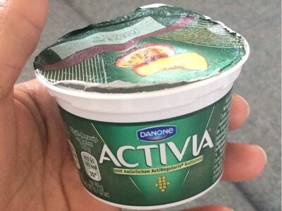 Danone ACTIVIA® Erbeere / Pfirsich-Maracuja 115g AFH front packaging