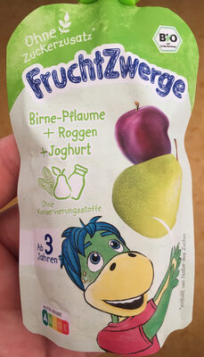 Danone FruchtZwerge Quetschi BIO Birne-Pflaume + Roggen + Joghurt 90g, ab 3 Jahren.